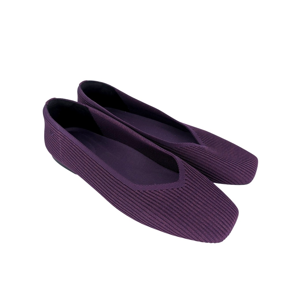 VIVAIA Margot 2.0 Square Toe Ballet Flats 41 (US 10) Purple Knit Modern Chic